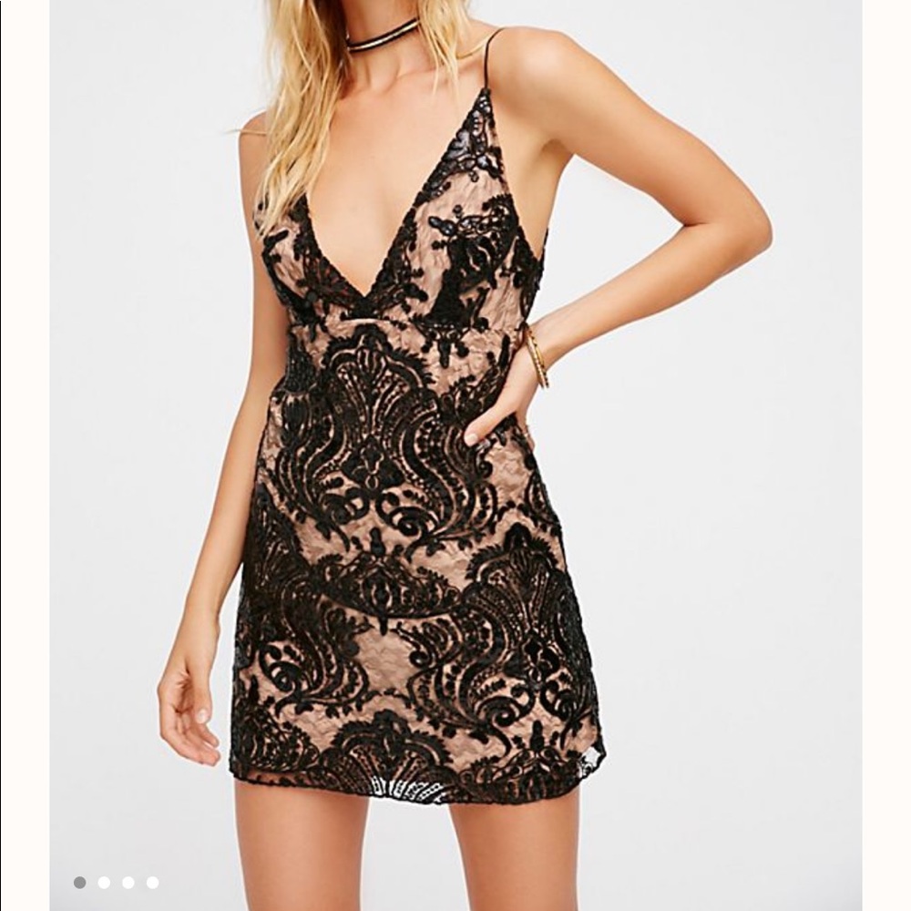 Free People Night Shimmer Mini Dress